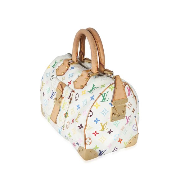 Louis Vuitton x Takashi Murakami White Monogram Multicolore Canvas Speedy 30 - Picture 2 of 7